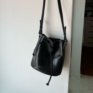 Sezane black leather bucket bag lightly worn